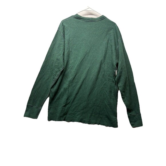 L.L.Bean Shirt Mens Large Tall Green Henley Long Sleeve Wool Blend Vintage - Picture 3 of 3